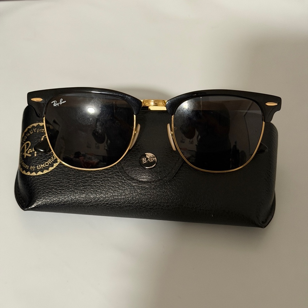 Ray-Ban Clubmaster Black and Gold Sunglasses